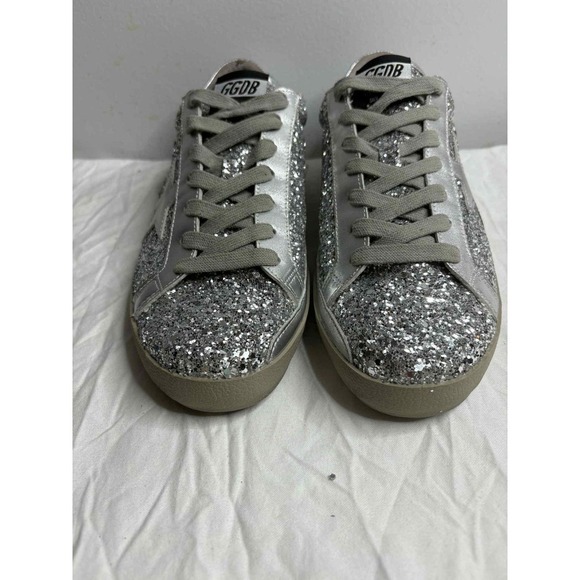 Golden Goose White Glitter Leather Superstar Metallic Sock Sneakers size 41 - Picture 6 of 6